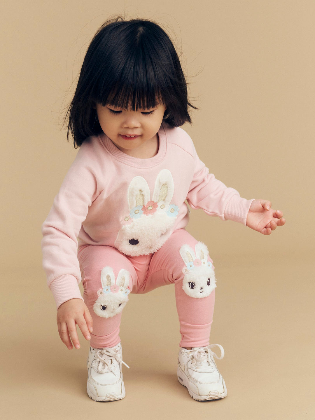 Huxbaby Blossom Fur Bunny Sweatshirt - Pink Pearl