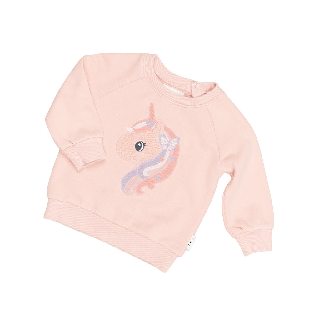 Huxbaby Mystic Unicorn Sweatshirt - Washed Rosebud