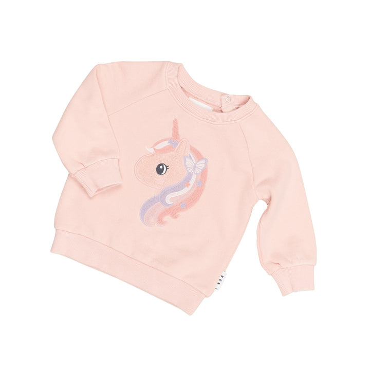 Huxbaby Mystic Unicorn Sweatshirt - Washed Rosebud