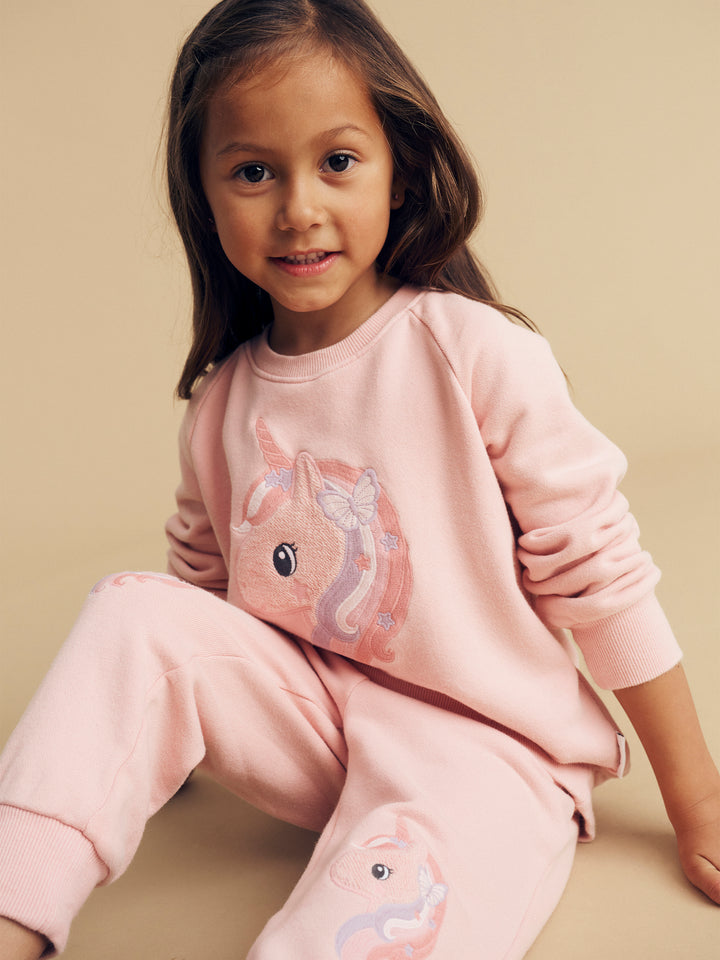 Huxbaby Mystic Unicorn Sweatshirt - Washed Rosebud