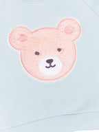 Furry Heart Bear Sweatshirt - Blue Misty
