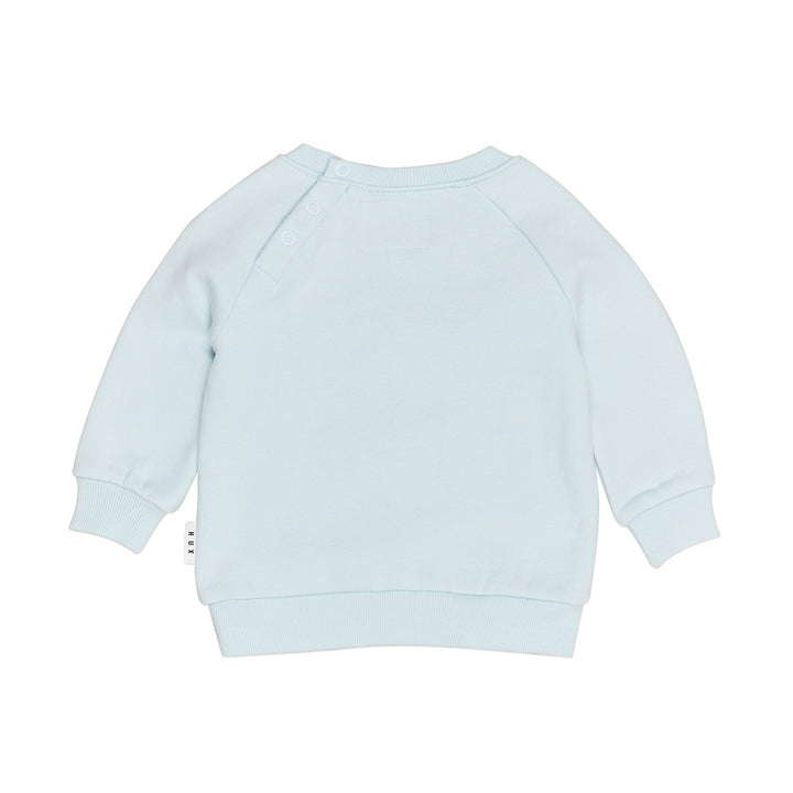 Huxbaby Furry Heart Bear Sweatshirt - Blue Misty