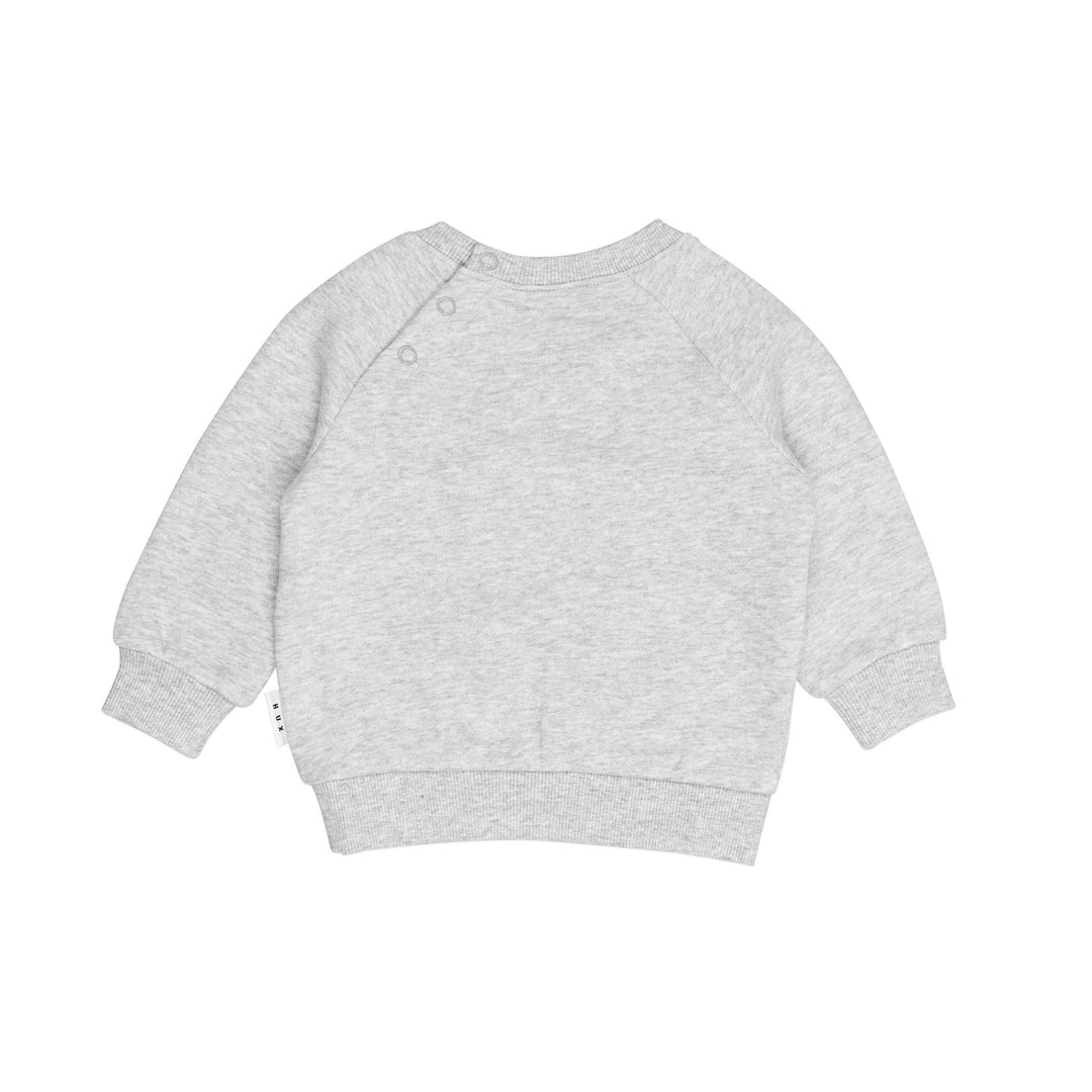 Huxbaby Furry Dino Sweatshirt - Grey Marle