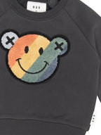 Smiley Rainbow Sweatshirt - Soft Black