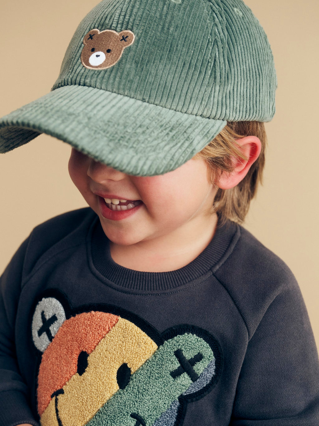 Smiley Rainbow Sweatshirt - Soft Black