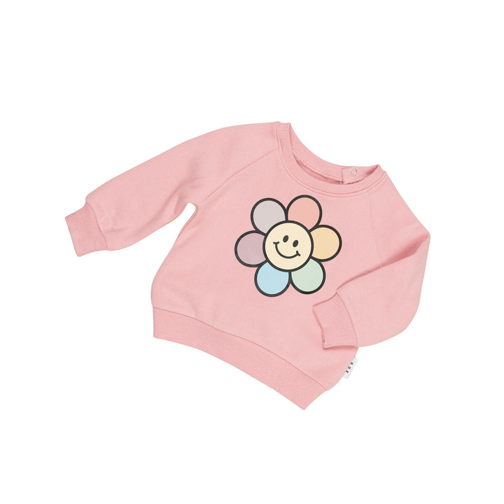 Huxbaby Rainbow Daisy Sweatshirt - Dusty Rose