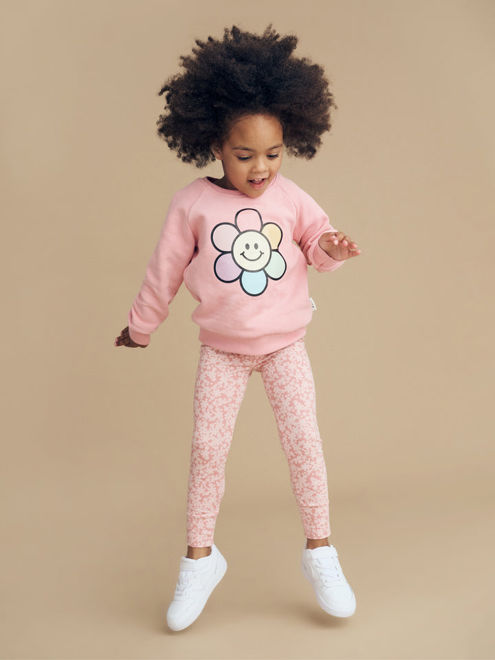 Huxbaby Rainbow Daisy Sweatshirt - Dusty Rose