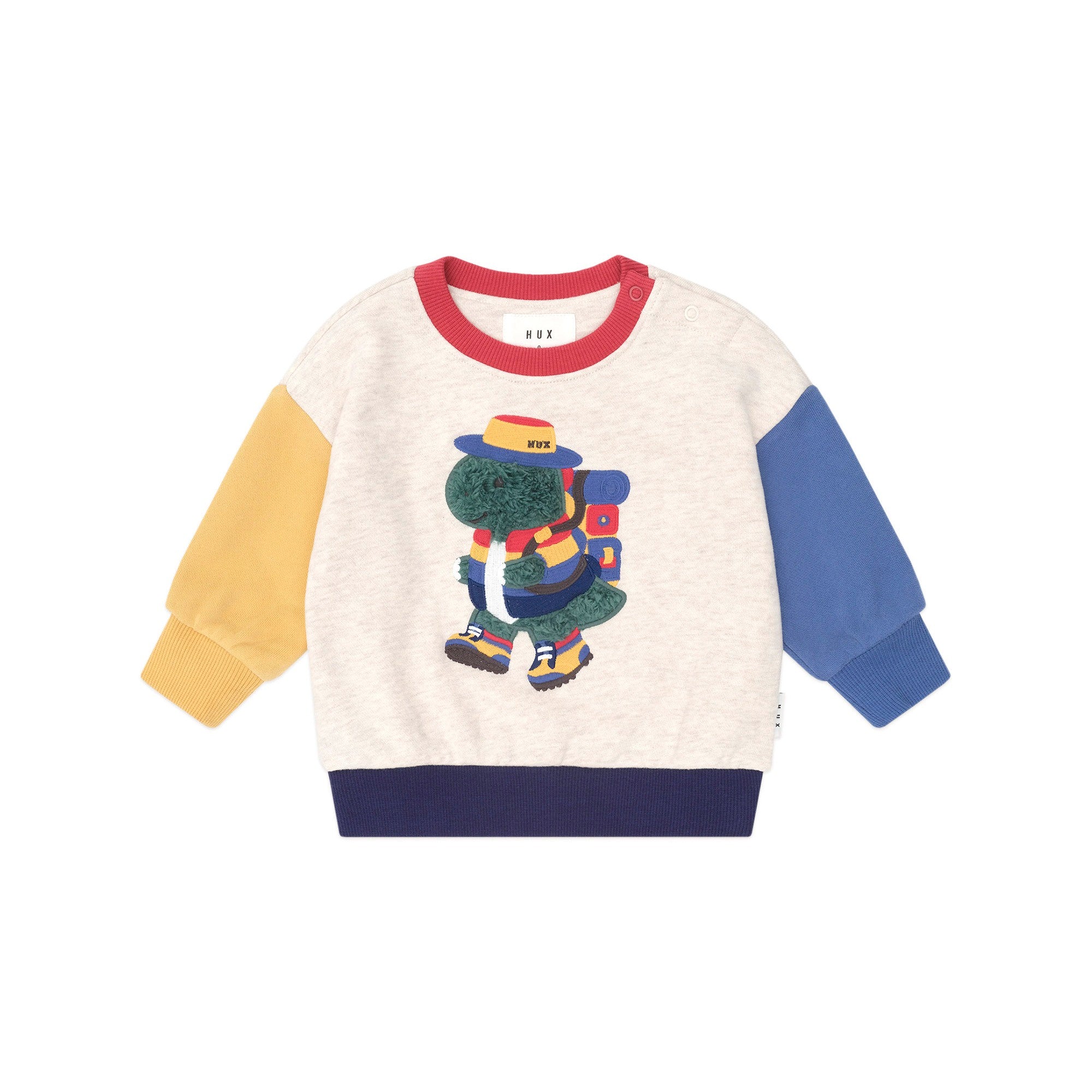 Camping Dino Colour Block Sweatshirt