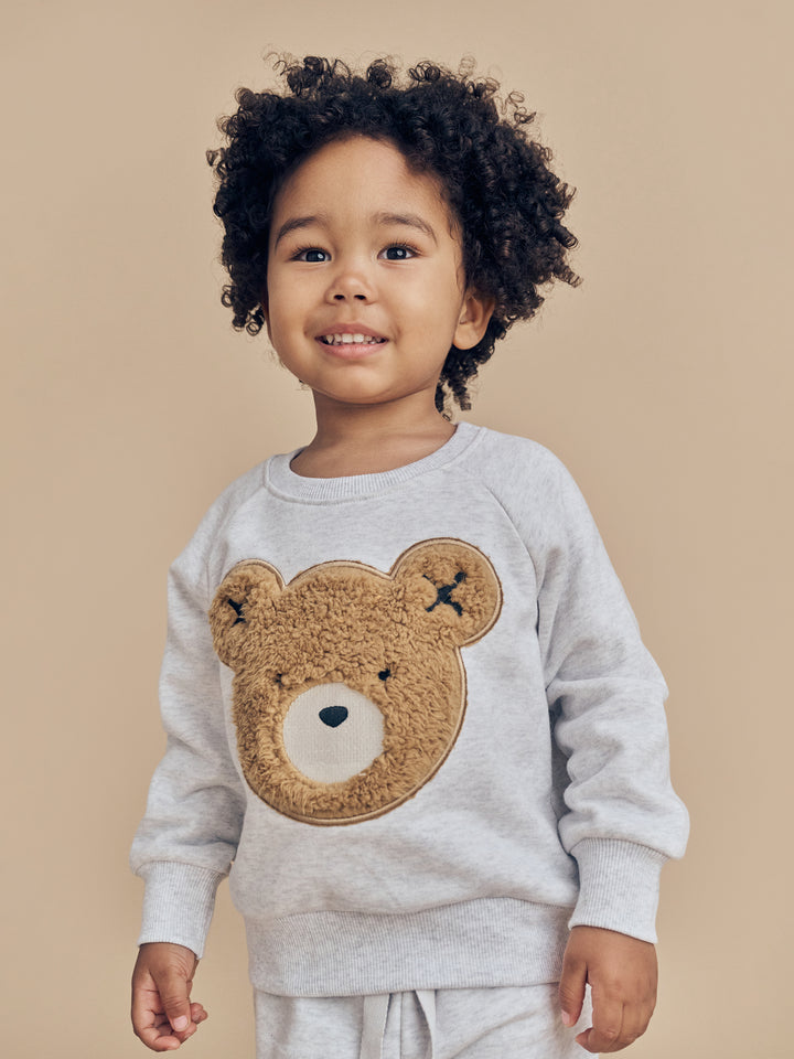Huxbaby Fur Hux Sweatshirt - Light Grey Marle