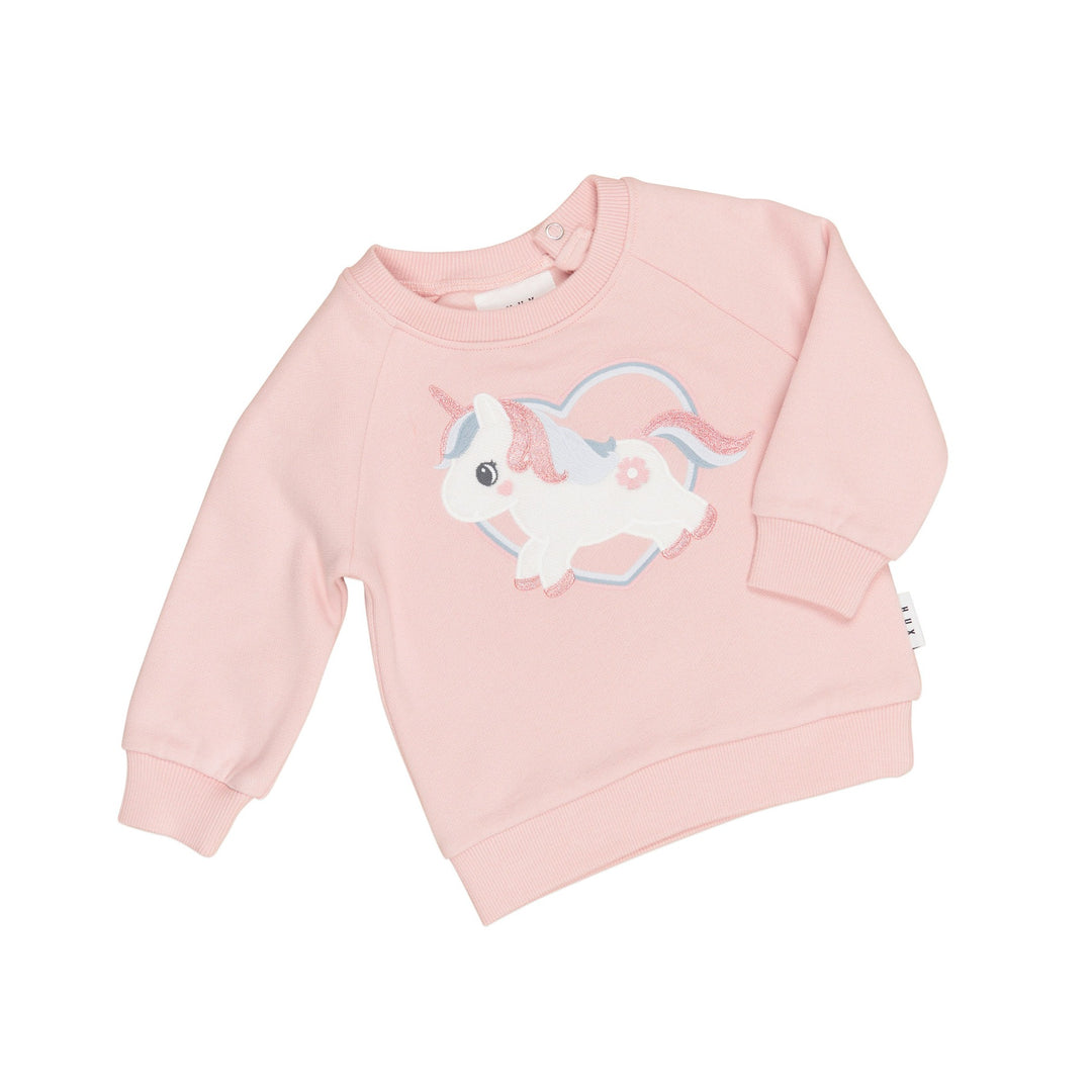 Huxbaby Unicorn Heart Sweatshirt - Pink Pearl