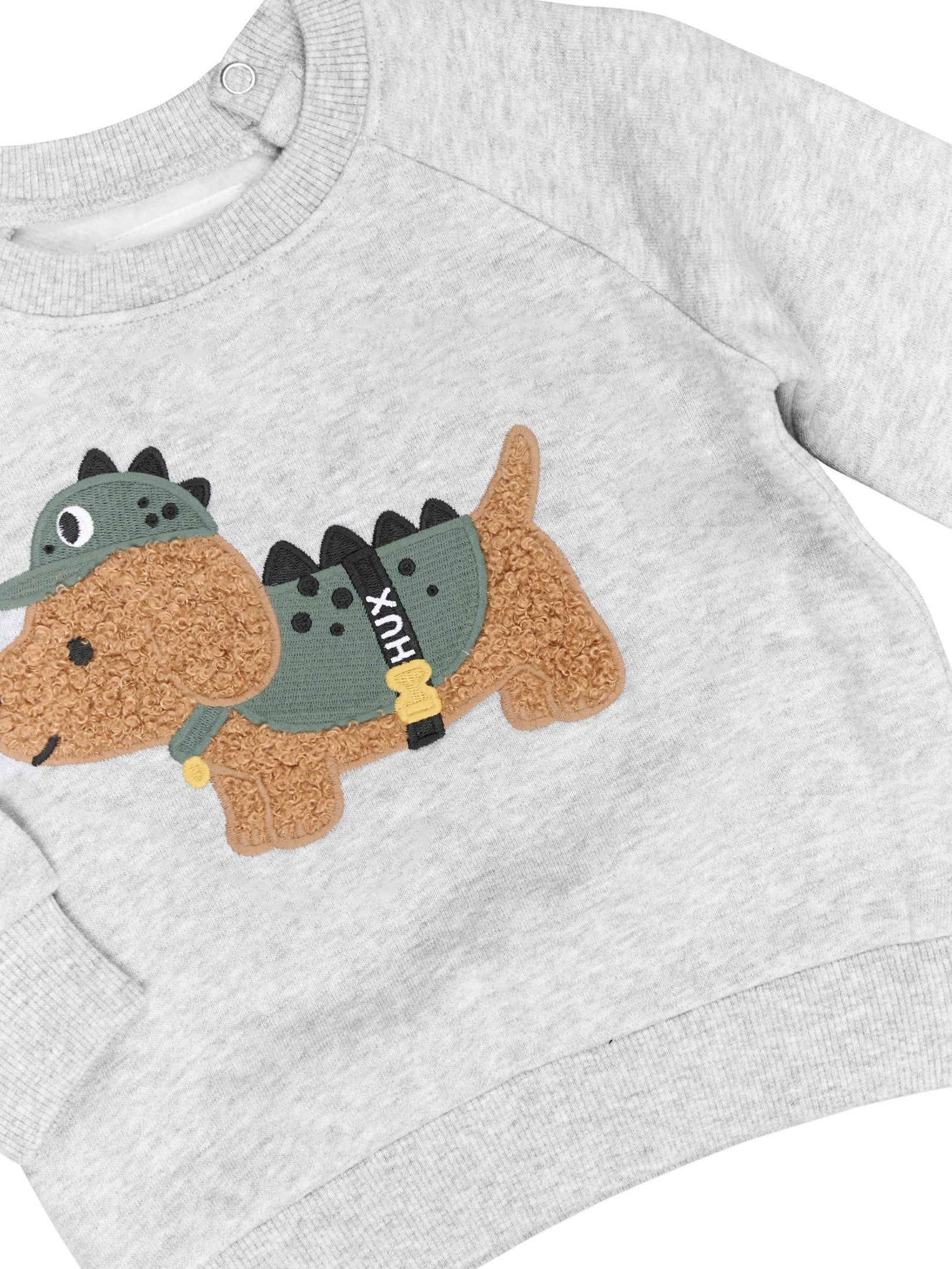 Dino Dog Sweatshirt - Grey Marle