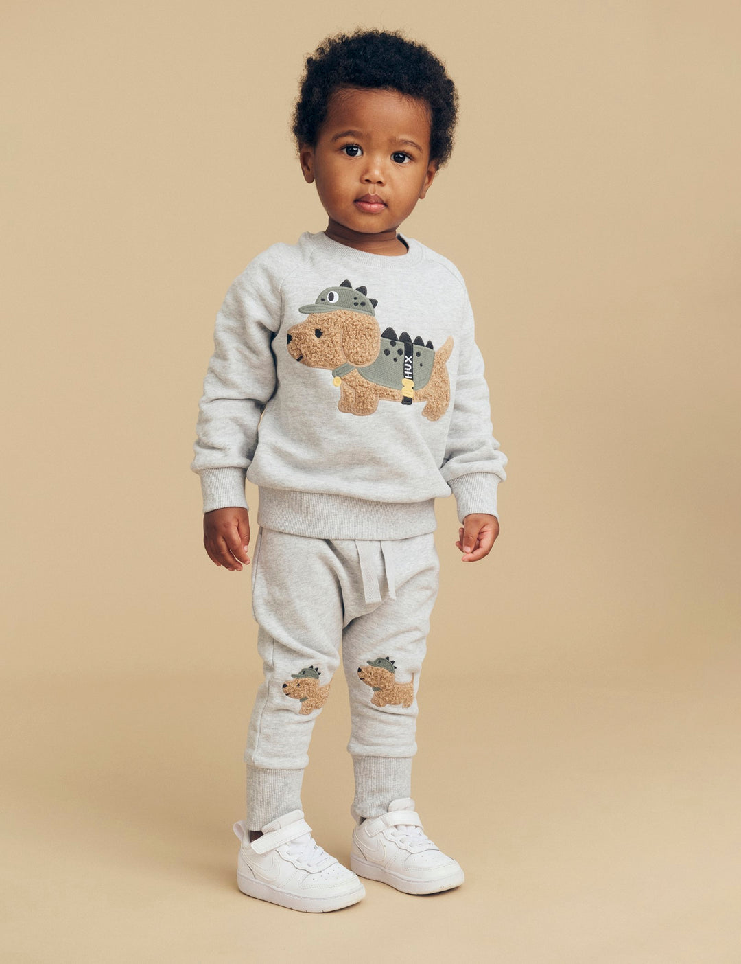 Huxbaby Dino Dog Sweatshirt - Grey Marle