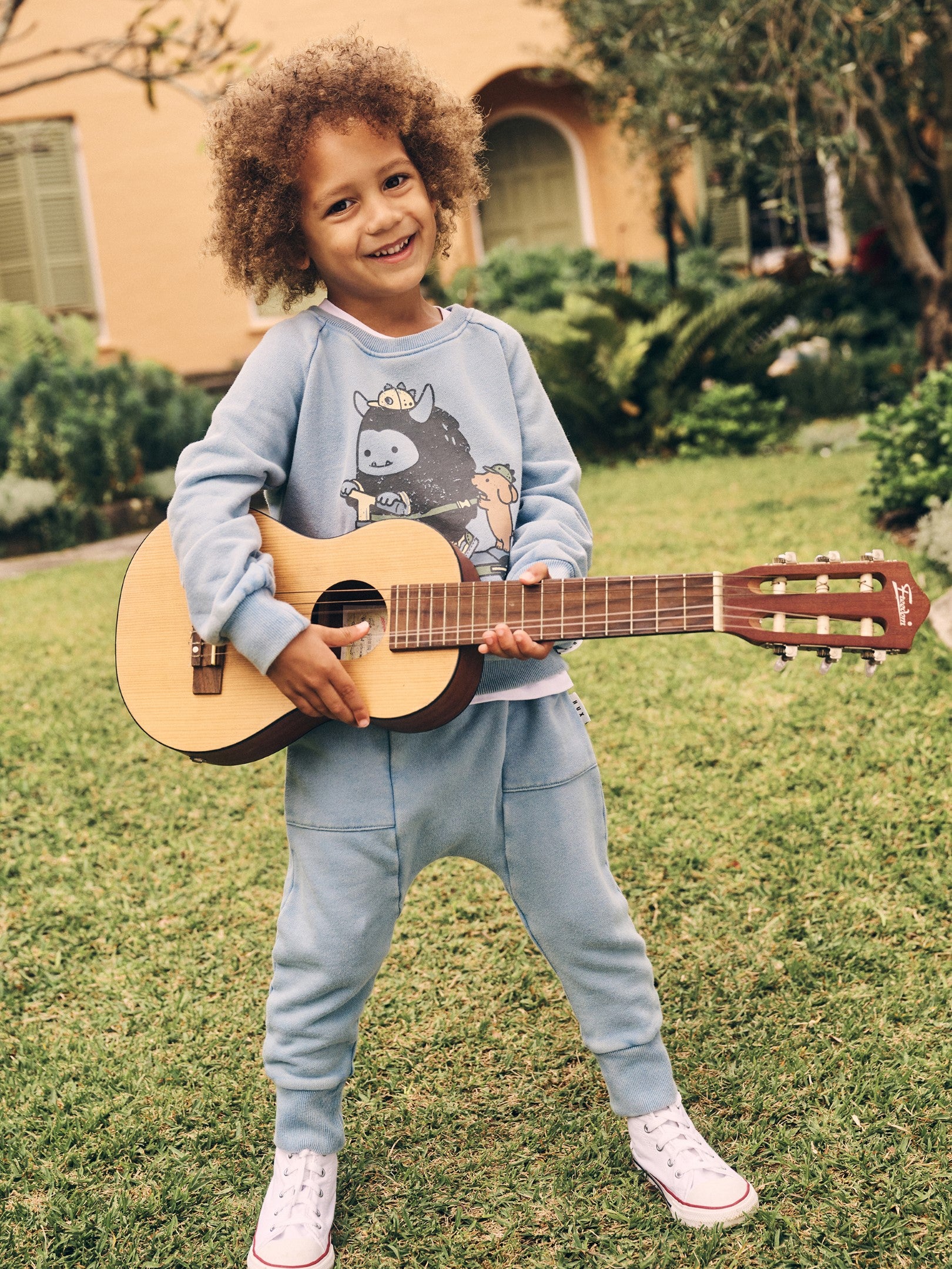 Scooter Monster Sweatshirt - Washed Blue