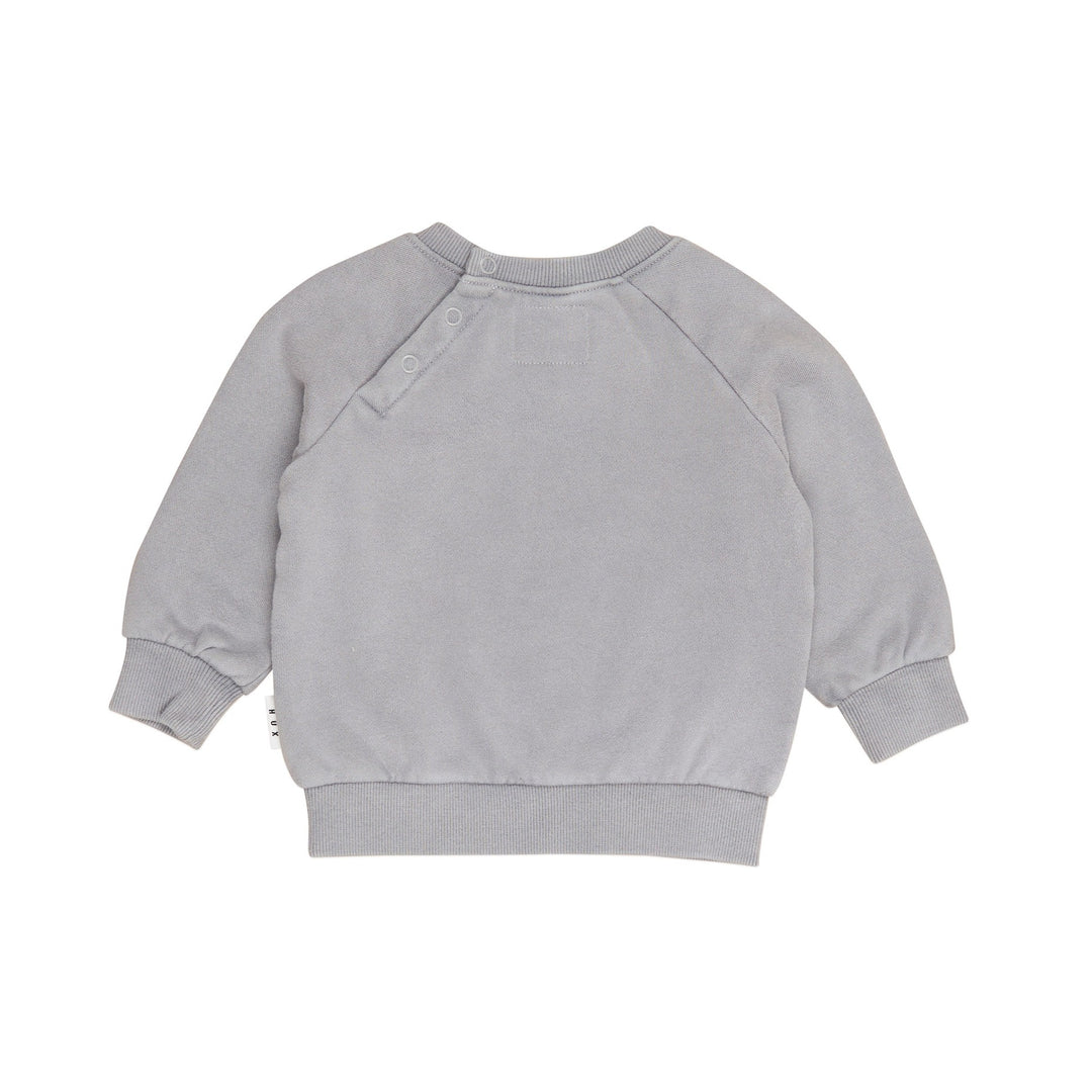 Huxbaby Burgersaurus Sweatshirt - Washed Grey