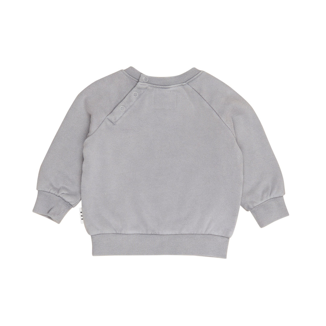 Huxbaby Burgersaurus Sweatshirt - Washed Grey