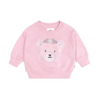Daisy Furry Bear Sweatshirt - Lilac Mist