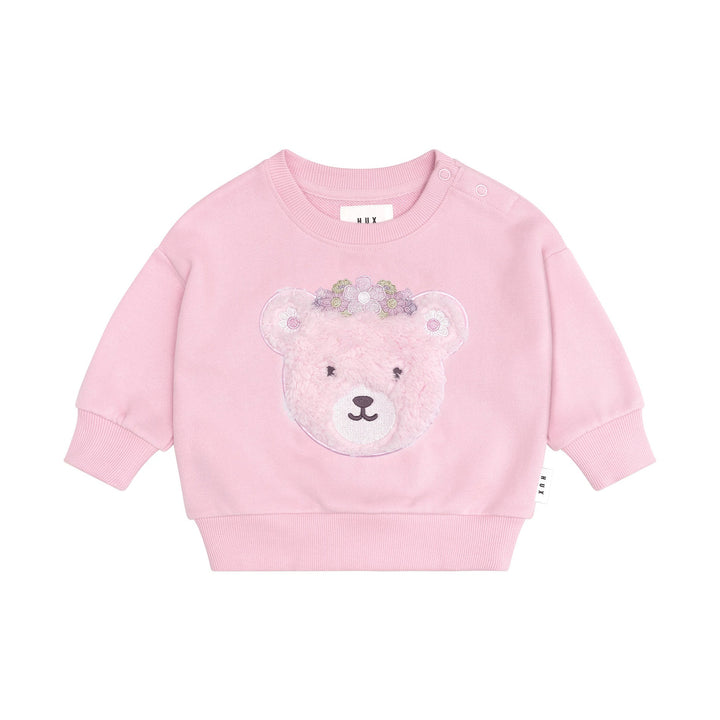 Huxbaby Daisy Furry Bear Sweatshirt - Lilac Mist