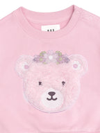 Daisy Furry Bear Sweatshirt - Lilac Mist