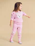 Daisy Furry Bear Sweatshirt - Lilac Mist