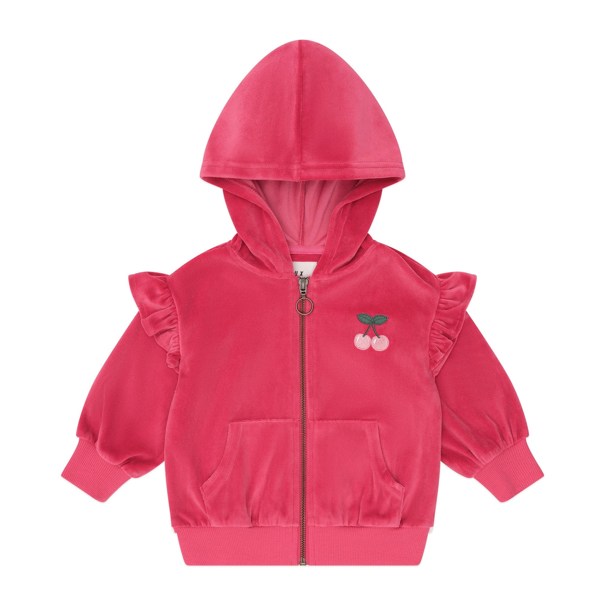 Very Cherry Velour Zip Up Hoodie