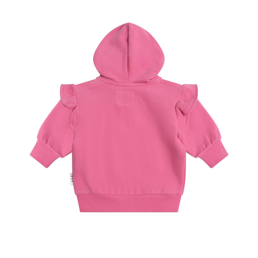 Huxbaby Zip Up Frill Hoodie Berry