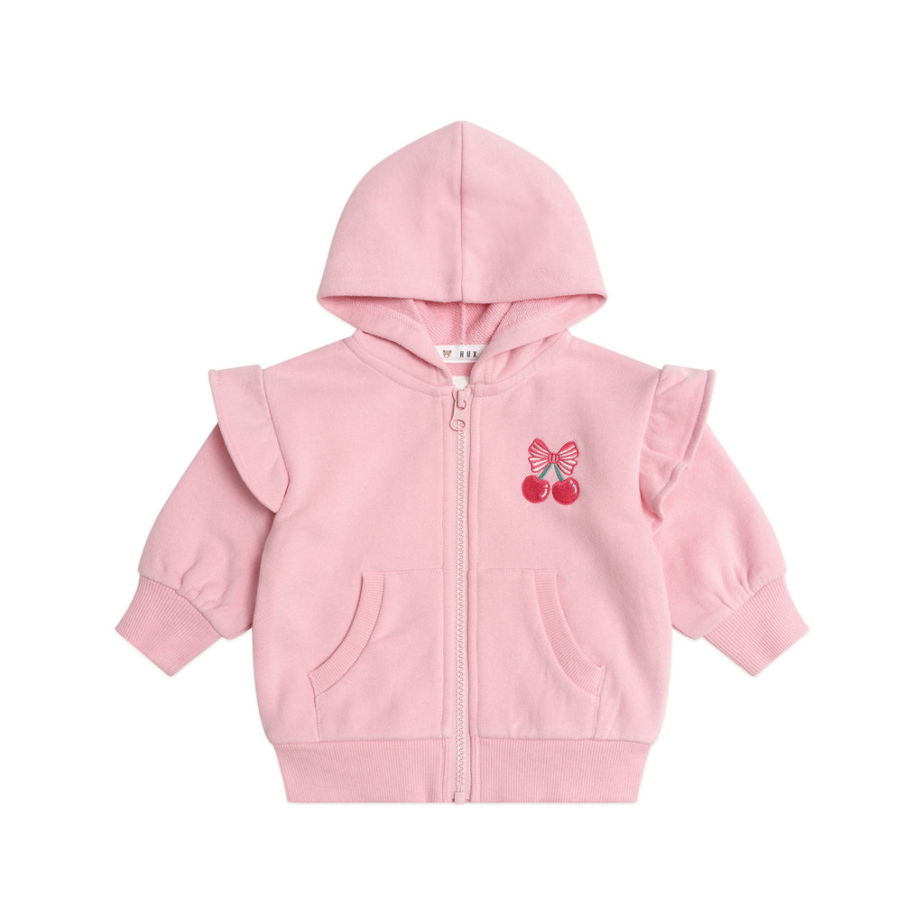 Huxbaby Zip Up Frill Hoodie Apricot