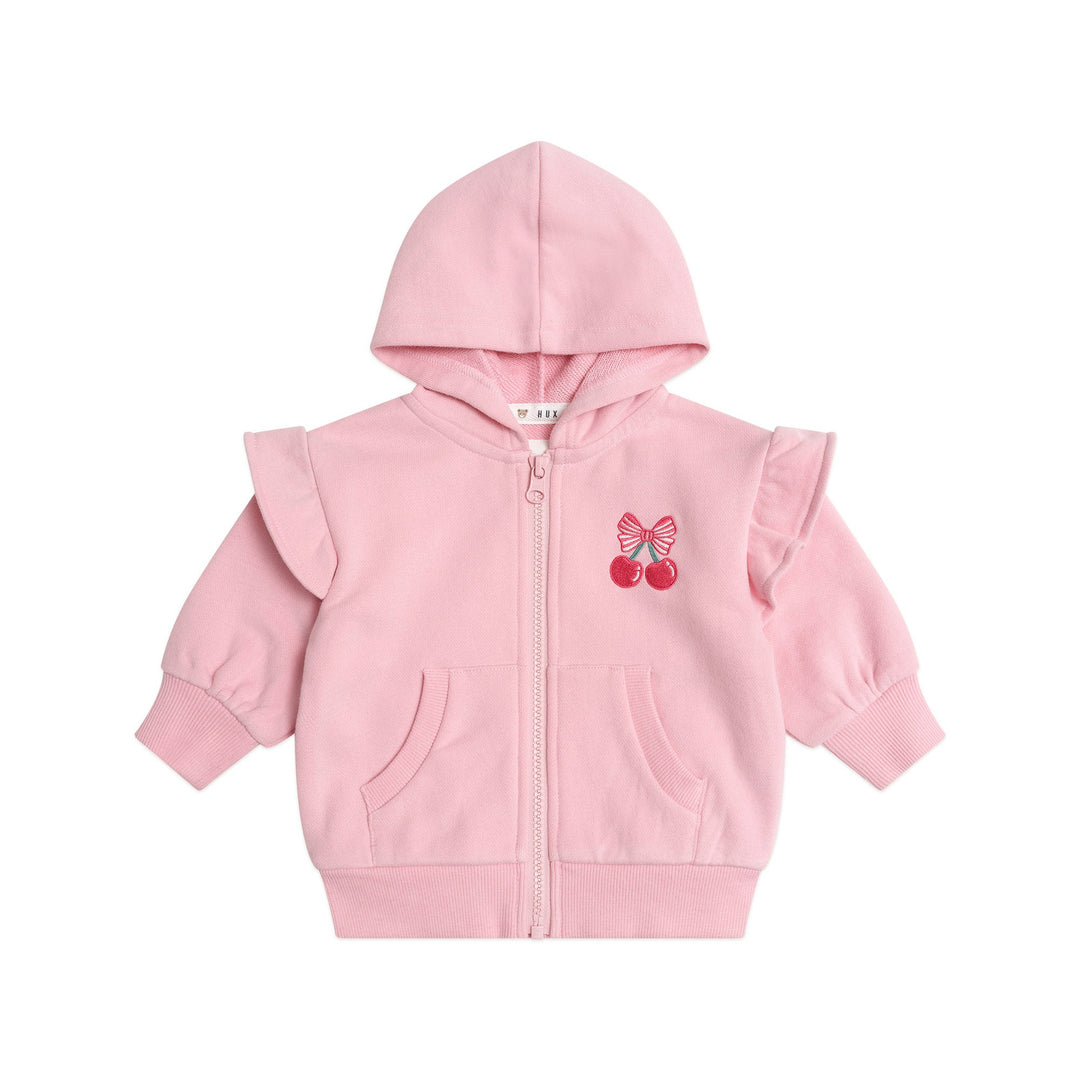 Huxbaby Zip Up Frill Hoodie Apricot