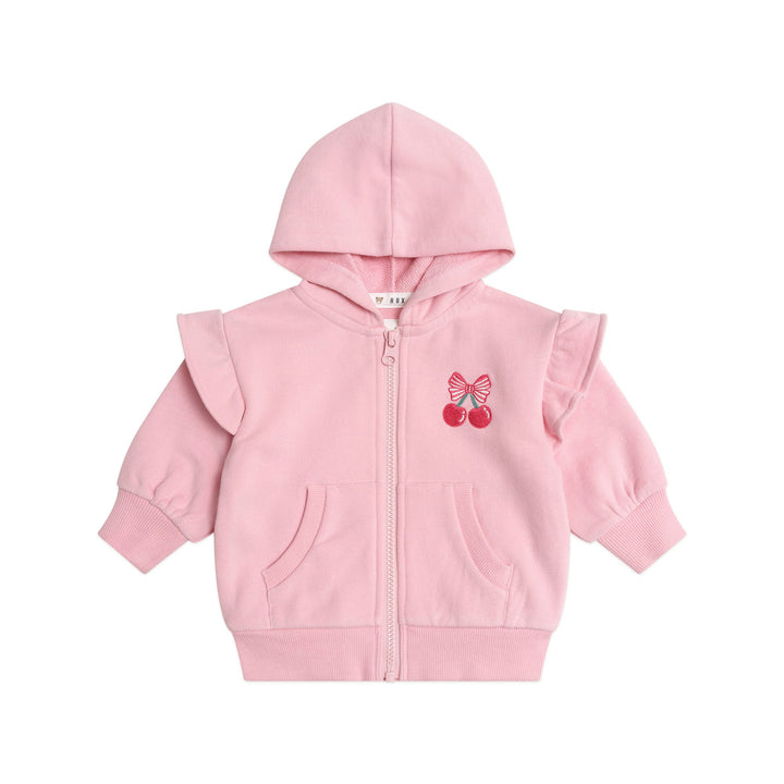 Huxbaby Zip Up Frill Hoodie Apricot