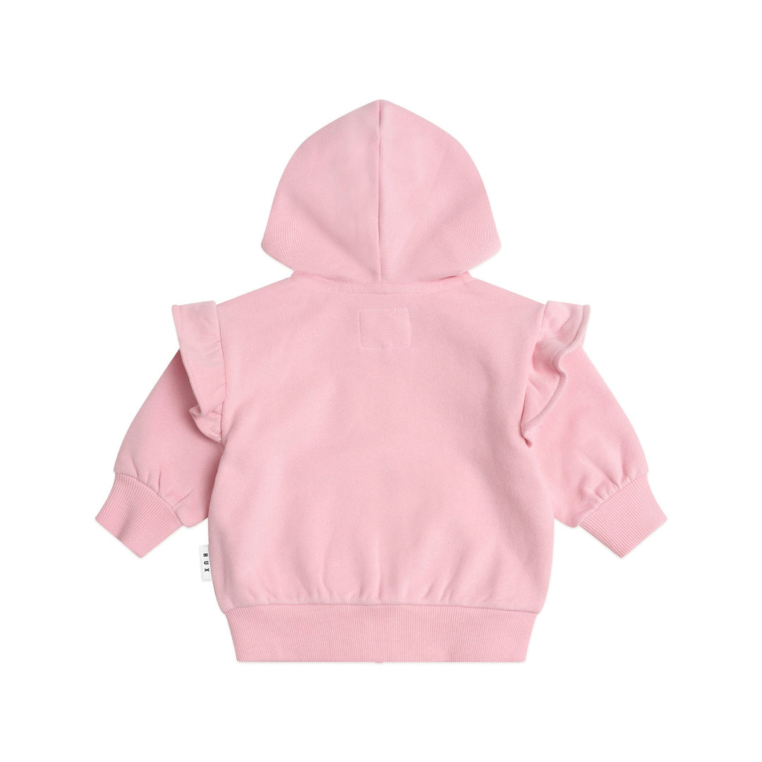 Huxbaby Zip Up Frill Hoodie Apricot