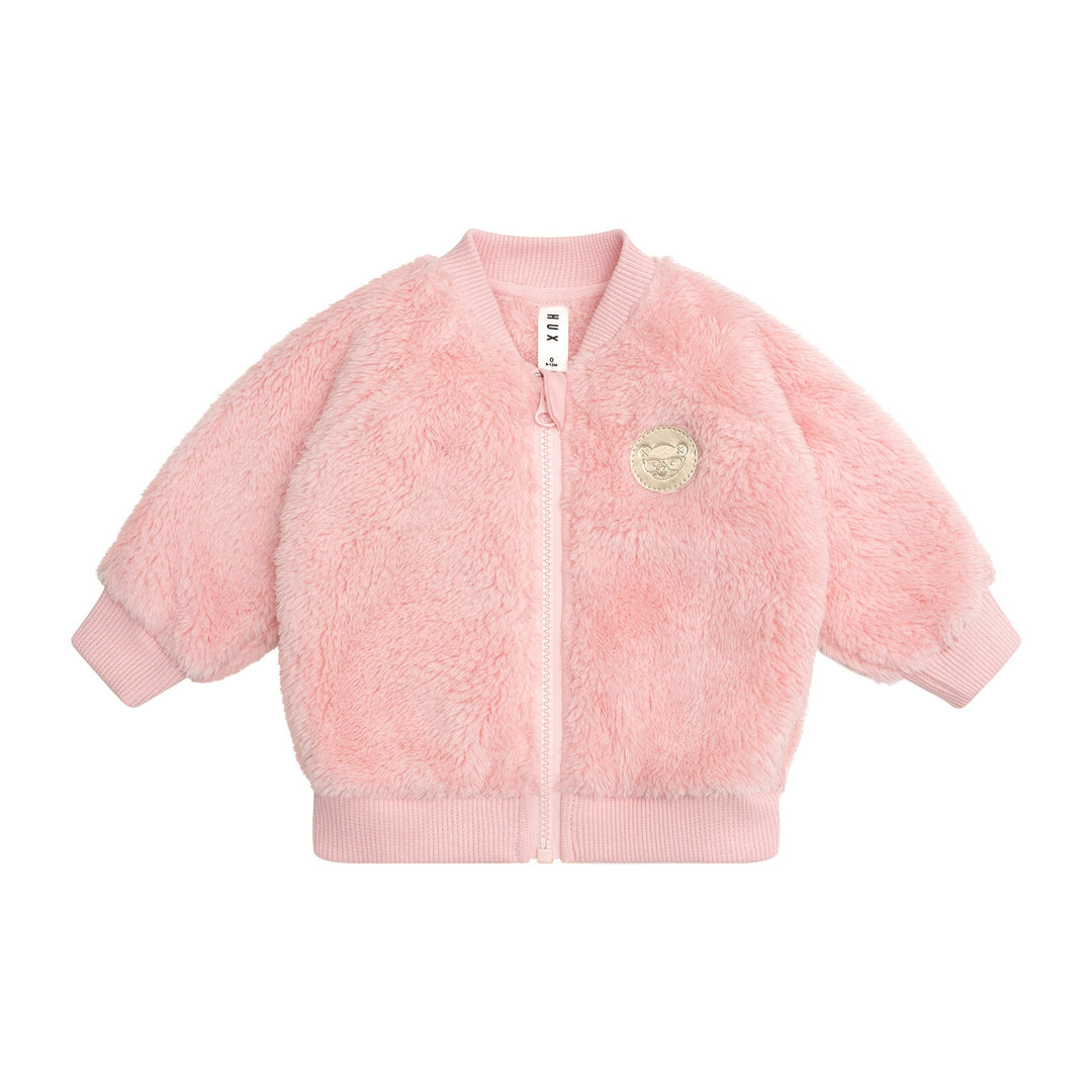 Huxbaby Unicorn Heart Faux Fur Jacket - Candy