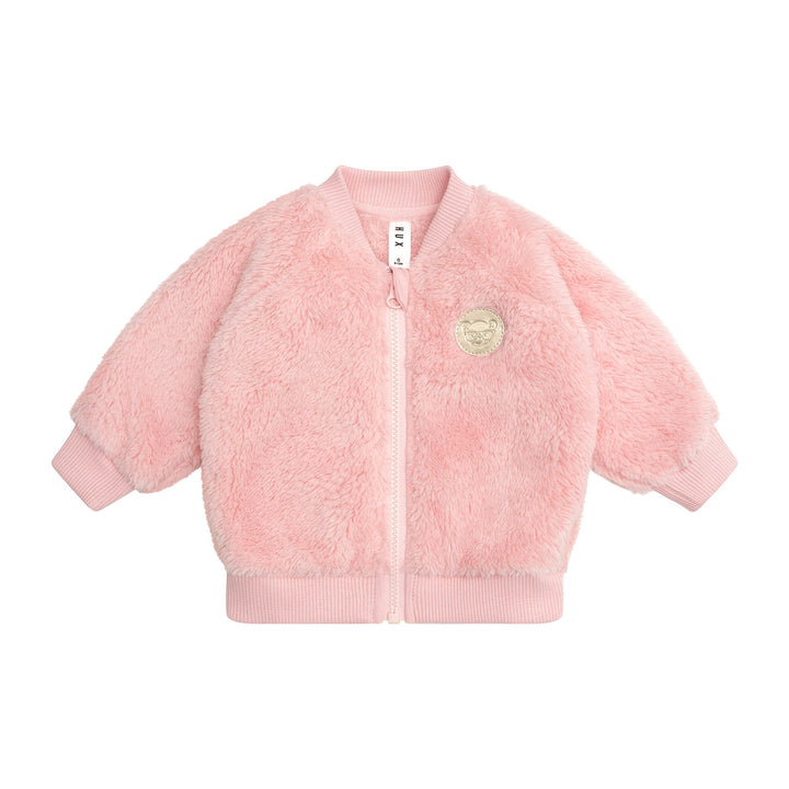 Huxbaby Unicorn Heart Faux Fur Jacket - Candy