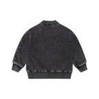 Black Knit Denim Patches Jacket