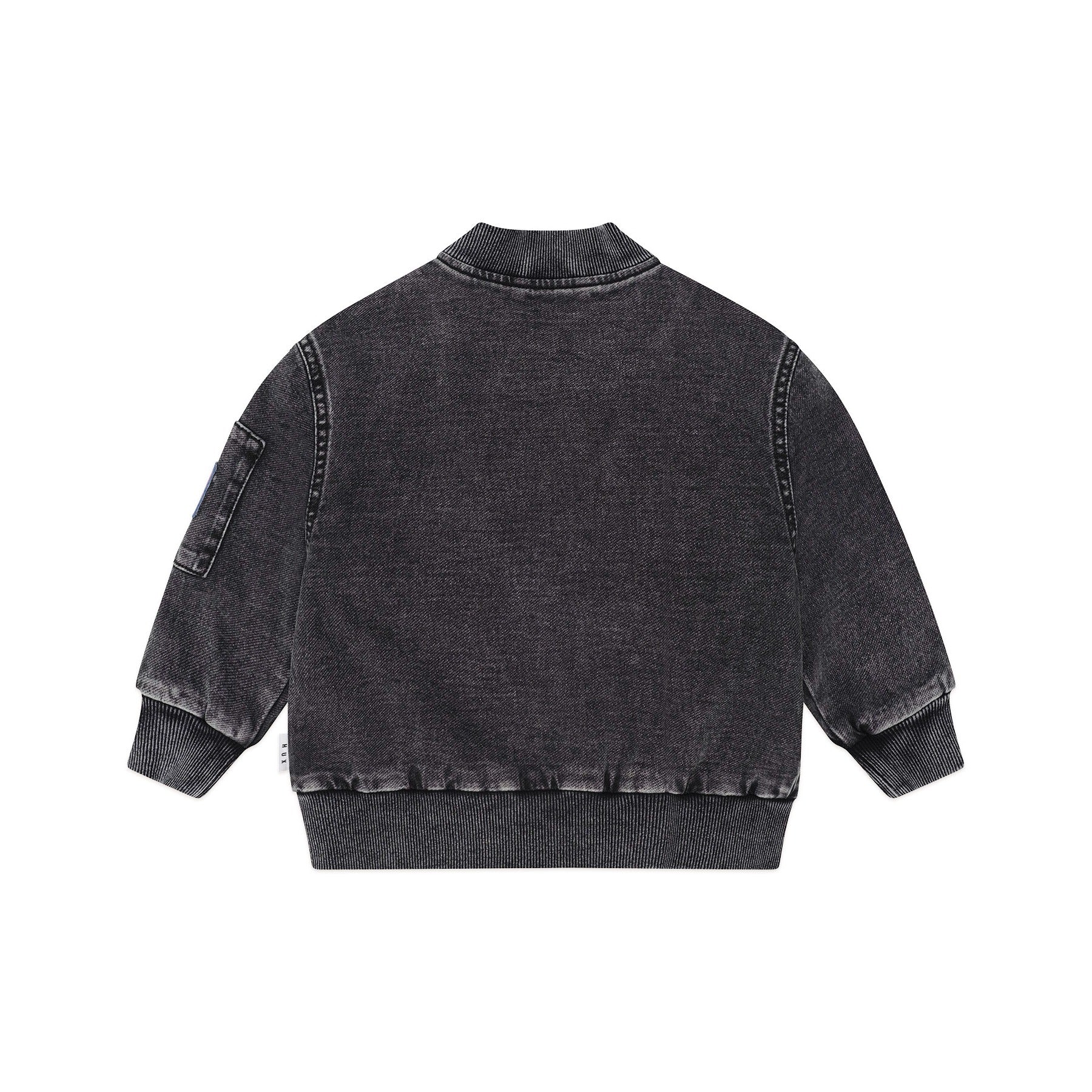 Black Knit Denim Patches Jacket