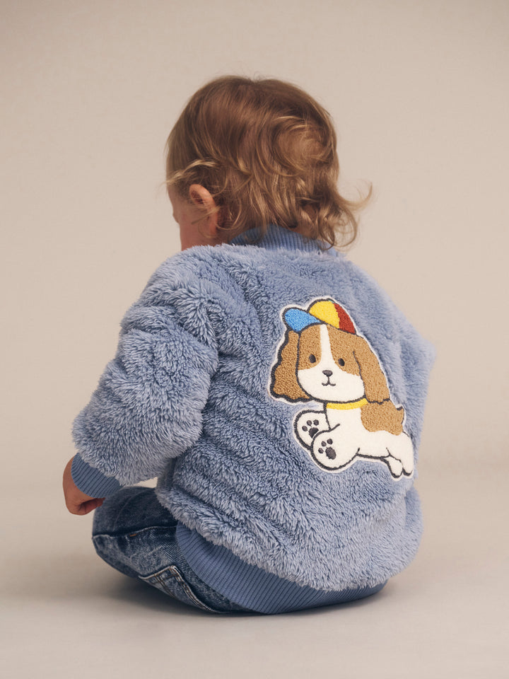 Huxbaby Happy Pup Furry Jacket
