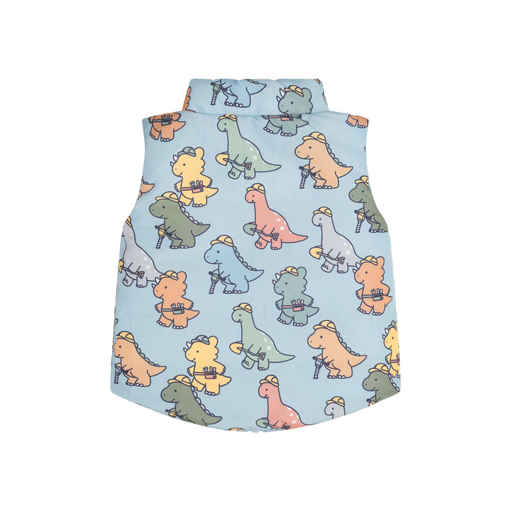 Huxbaby Construction Dinos Reversible Vest - Marine Blue
