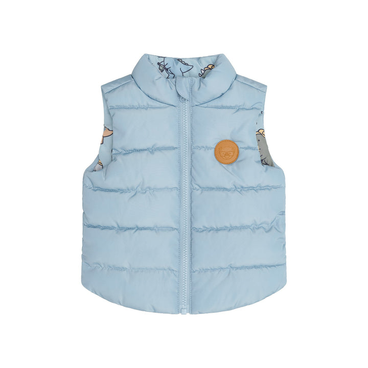 Huxbaby Construction Dinos Reversible Vest - Marine Blue