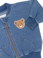 Hux Bear Knit Denim Bomber Jacket