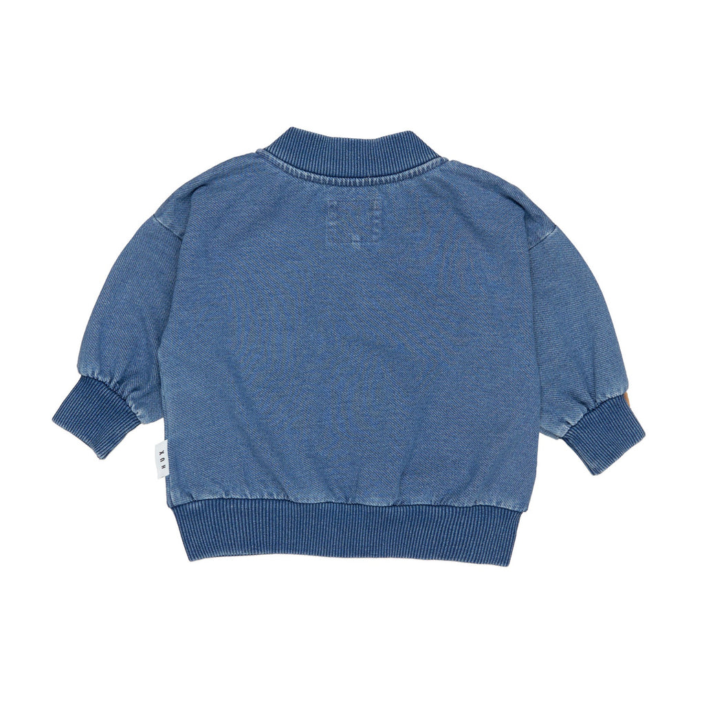 Hux Bear Knit Denim Bomber Jacket