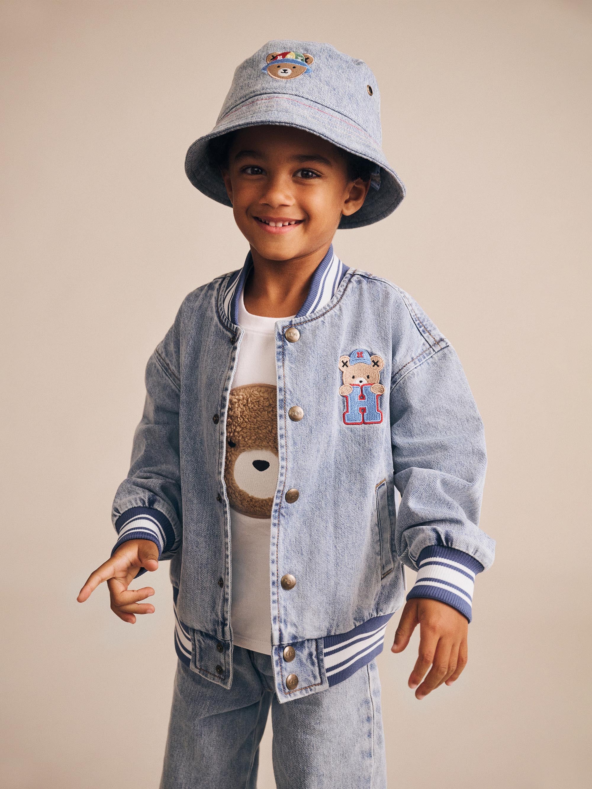 Huxbaby Dreamy Denim Varsity Bomber