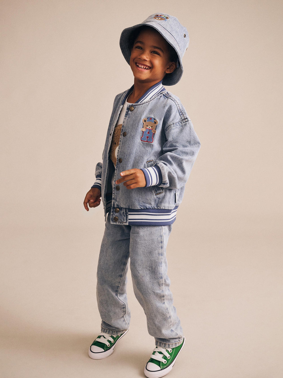 Huxbaby Dreamy Denim Varsity Bomber