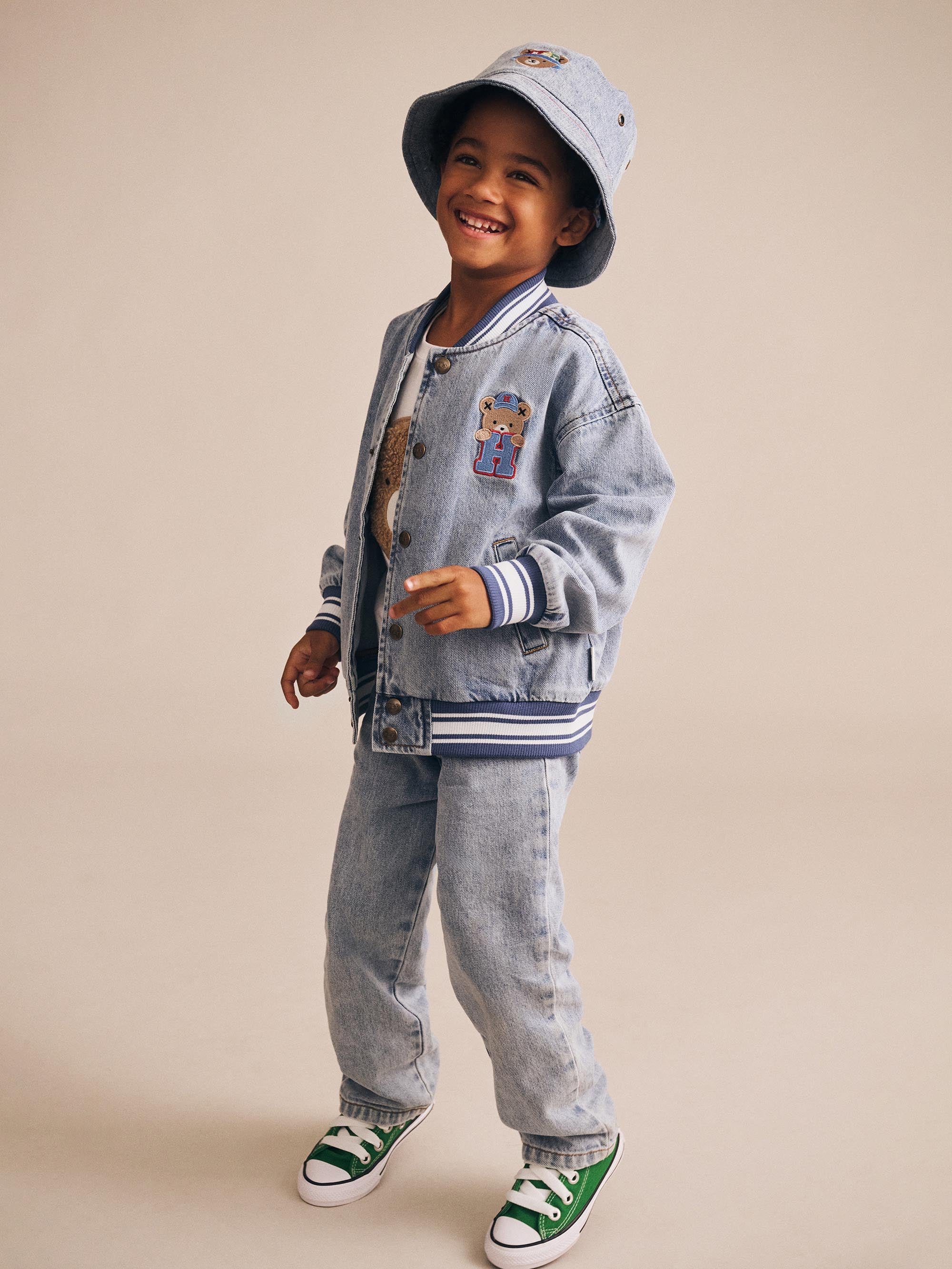 Huxbaby Dreamy Denim Varsity Bomber