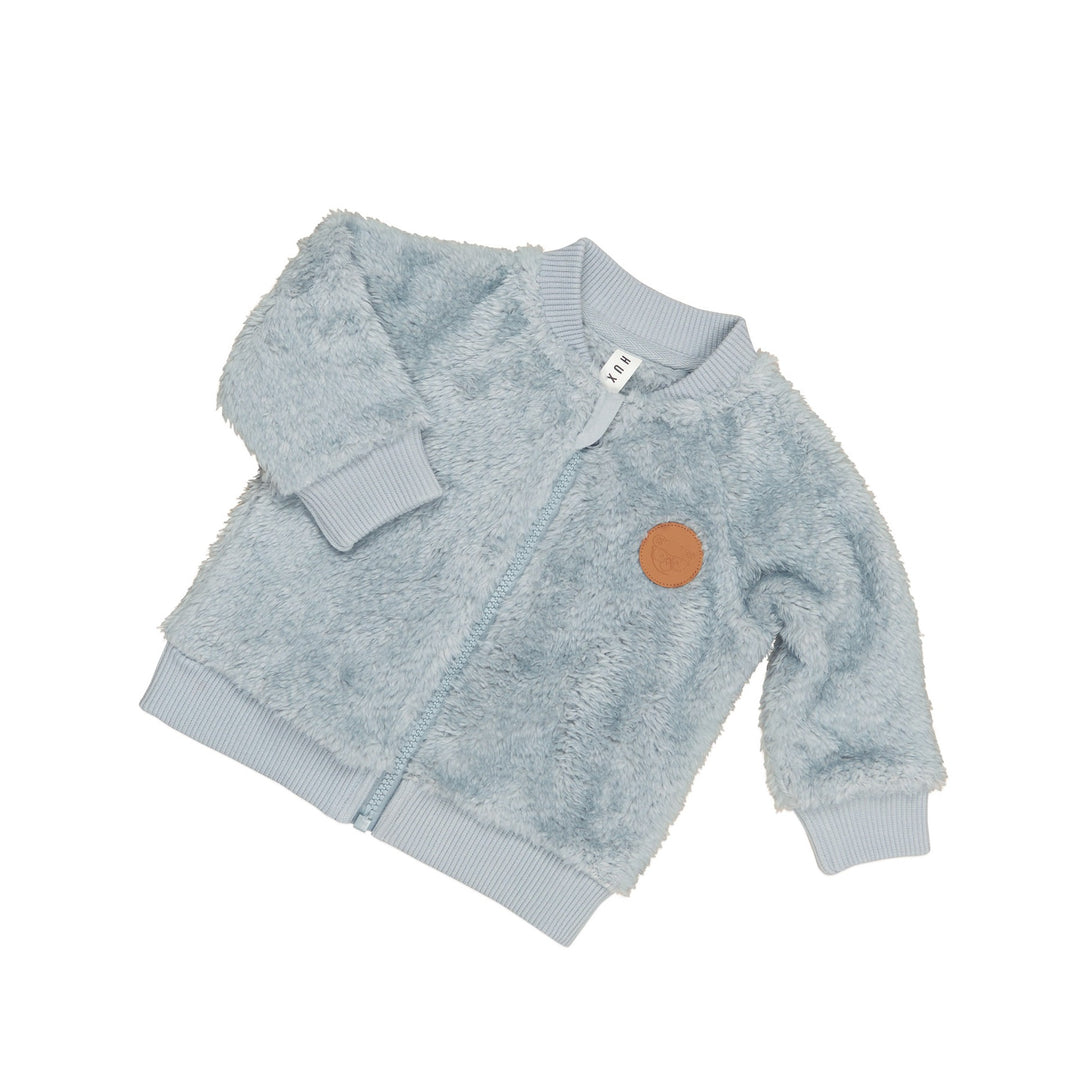 Huxbaby Dino Star Fur Jacket - Dusty Blue