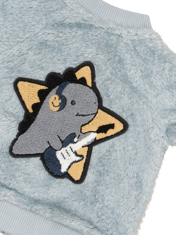 Huxbaby Dino Star Fur Jacket - Dusty Blue