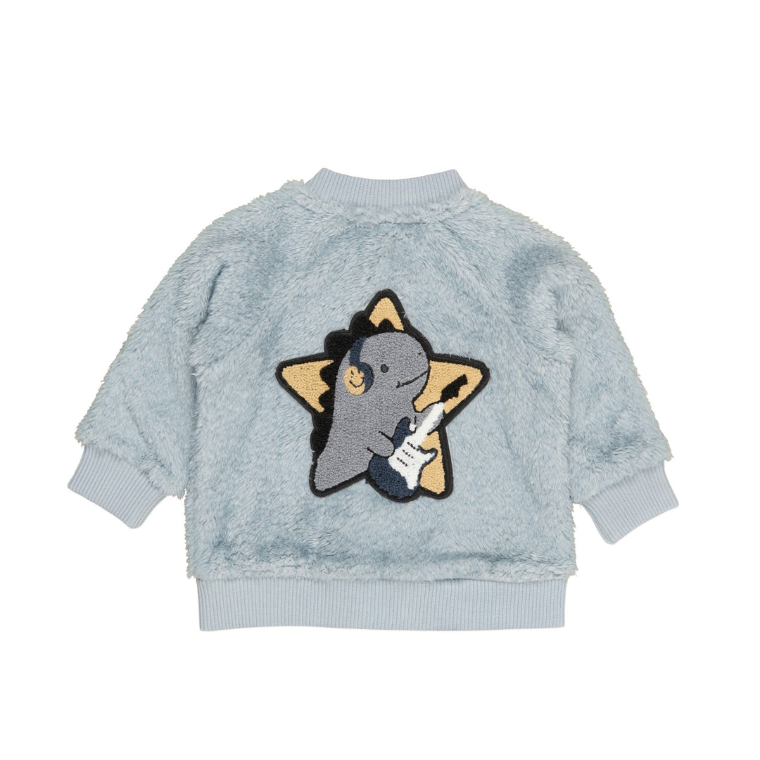 Huxbaby Dino Star Fur Jacket - Dusty Blue