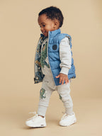 Dino Band Reversible Fleece Vest - Night
