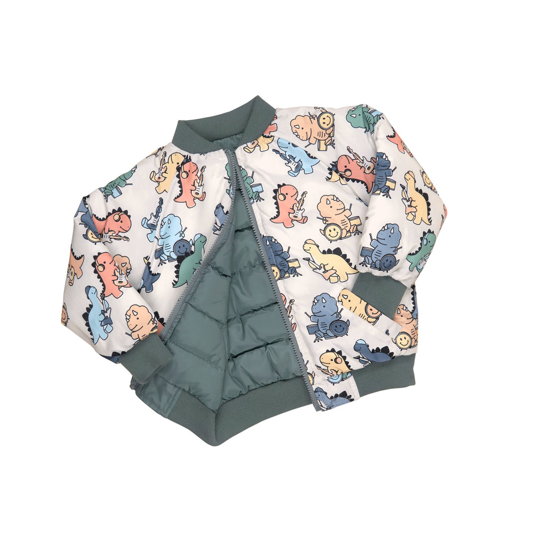 Huxbaby Dino Band Reversible Bomber - Light Spruce