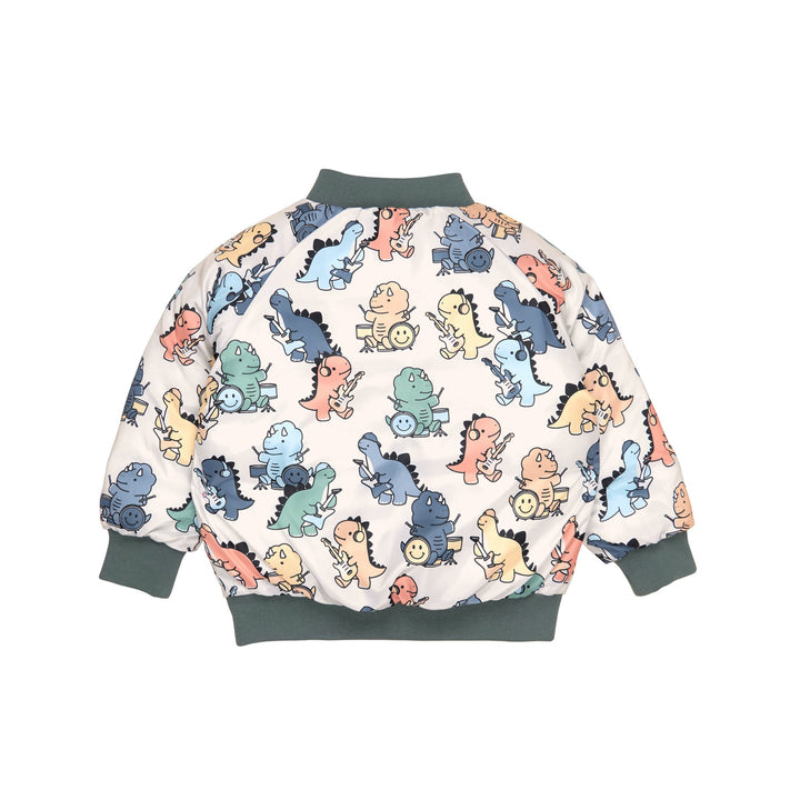 Huxbaby Dino Band Reversible Bomber - Light Spruce