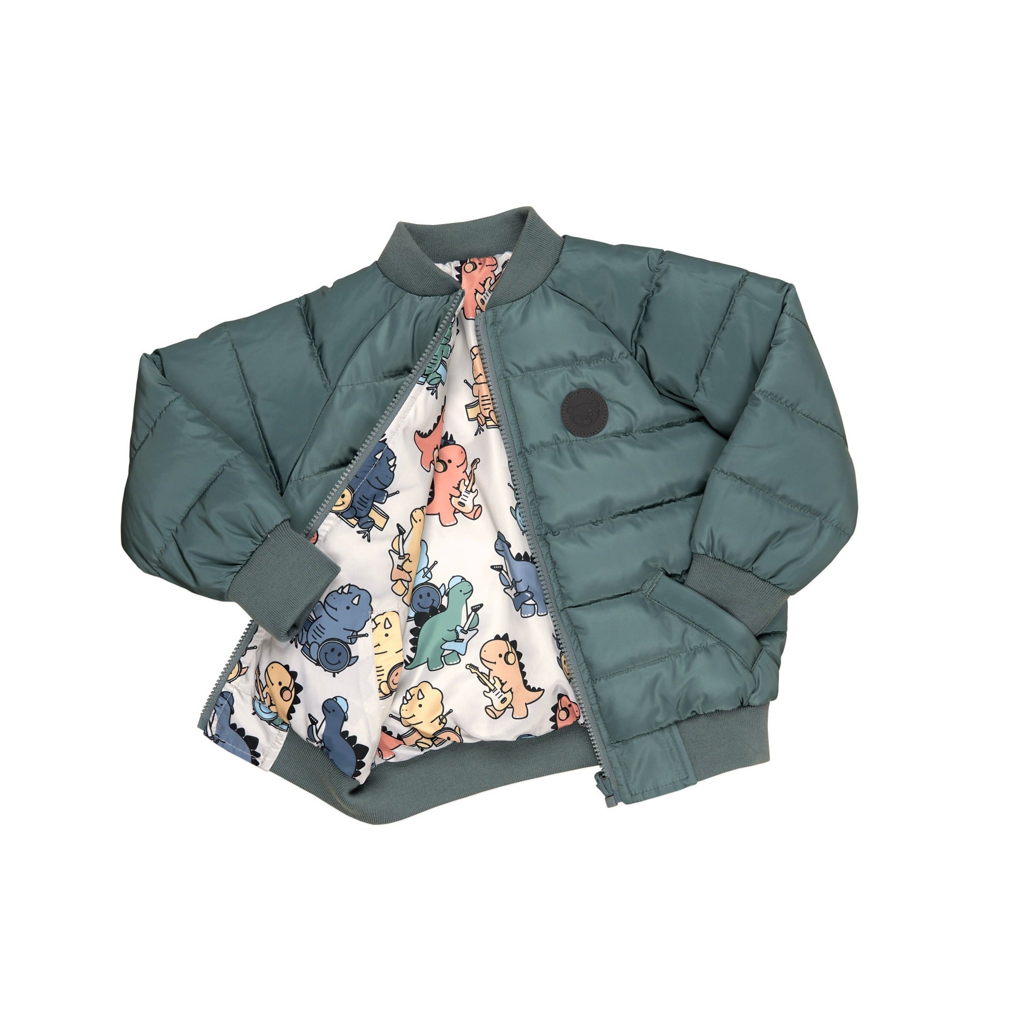 Dino Band Reversible Bomber - Light Spruce