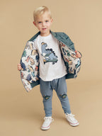 Dino Band Reversible Bomber - Light Spruce