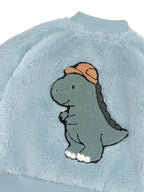 Construction Dino Faux Fur Jacket - Marine Blue